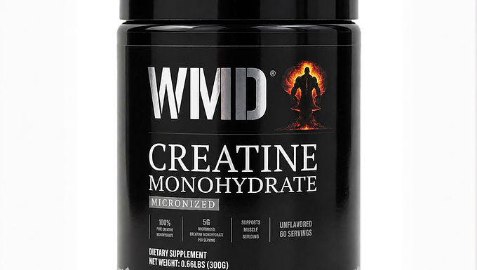WMD Supplements Creatine Monohydrate Powder | Unflavored 300g, 60 Servings