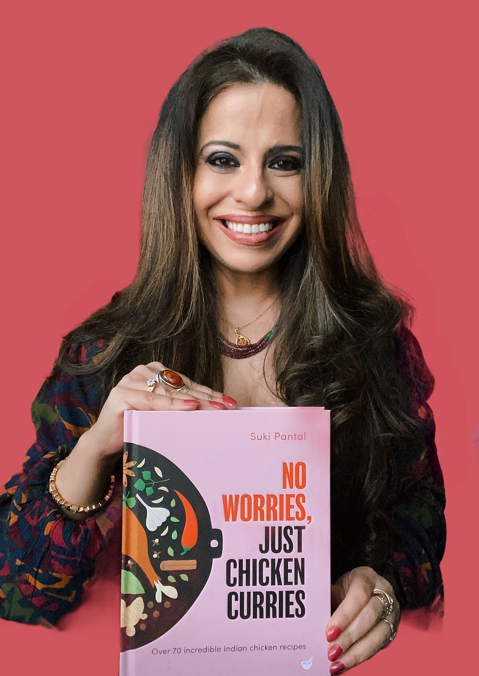 Suki with her cookbook 