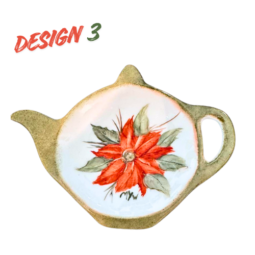 Thumbnail: Tea Bag Holder Hand-Painted Porcelain – Small Size