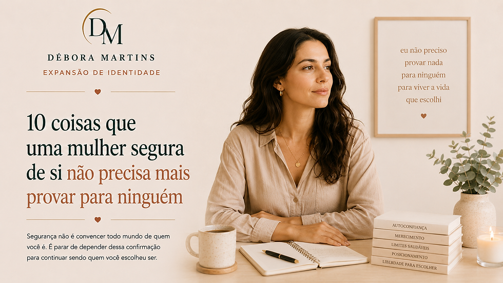 Mulher segura de si demonstrando confiança, autonomia e posicionamento enquanto deixa de buscar aprovação e de sentir necessidade constante de provar seu valor.