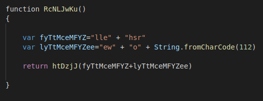 Function 3 PowerShell string construction via variable reversal