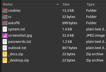 Mosaic Loader - ZIP file contents exfiltrated to C2