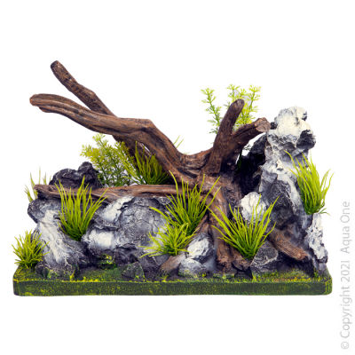 Ecoscape Driftwood On Rock Garden Medium 27.5