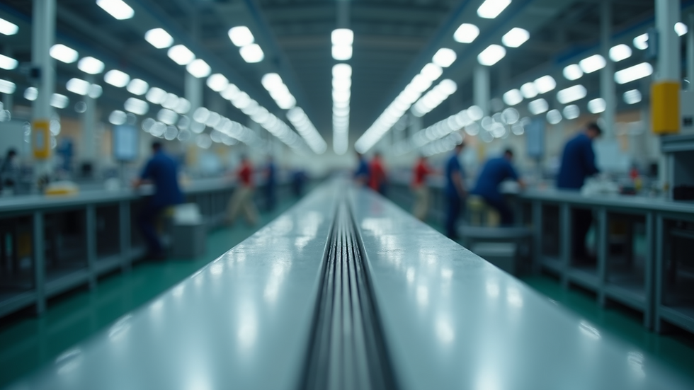 Eye-level view of a manufacturing assembly line