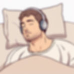 Man sleeping peacefully after listening to Miss Hypnotherapy, Self-Hypnosis Audio: Sleep & Relaxation.