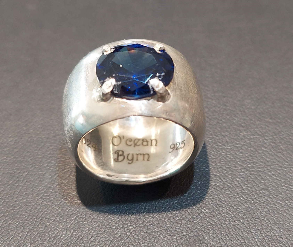 Thumbnail: Sterling Silver w 10 x 8mm Saphire