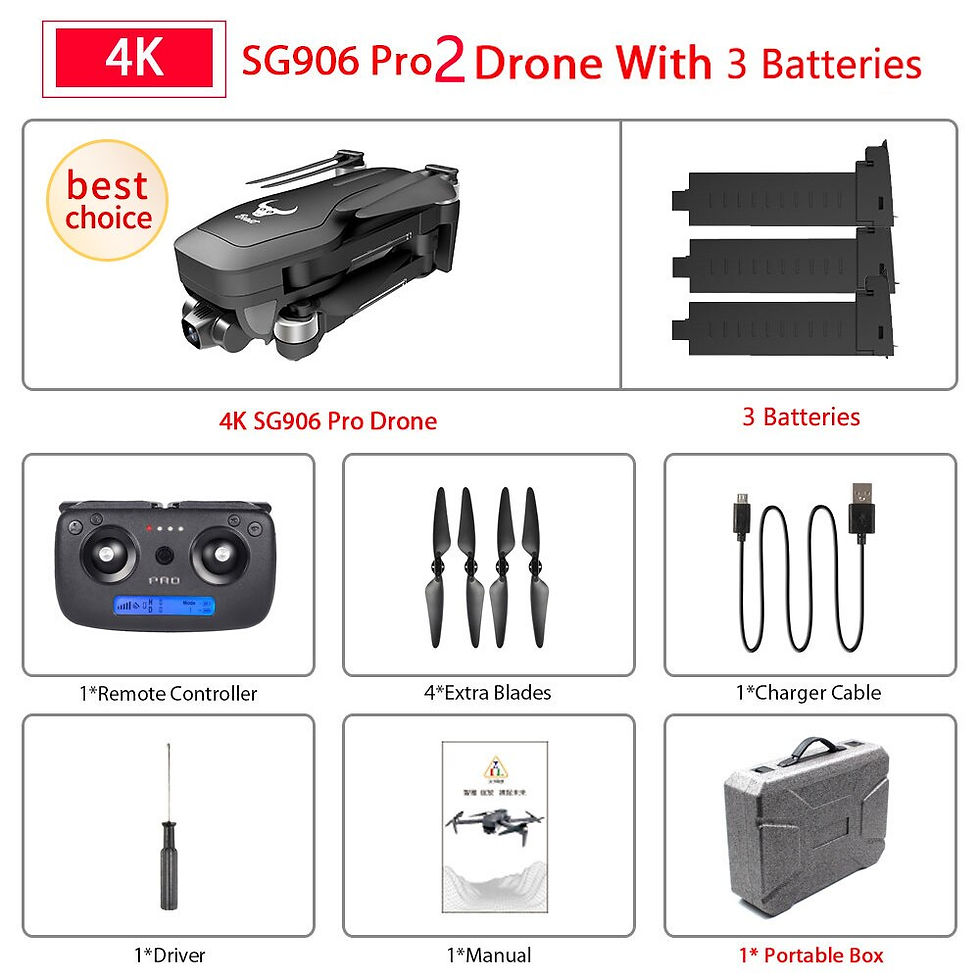 Thumbnail: Hipac SG906 Pro 2 Drone 4k GPS with Camera 3 axis Gimbal Brushless Profissional