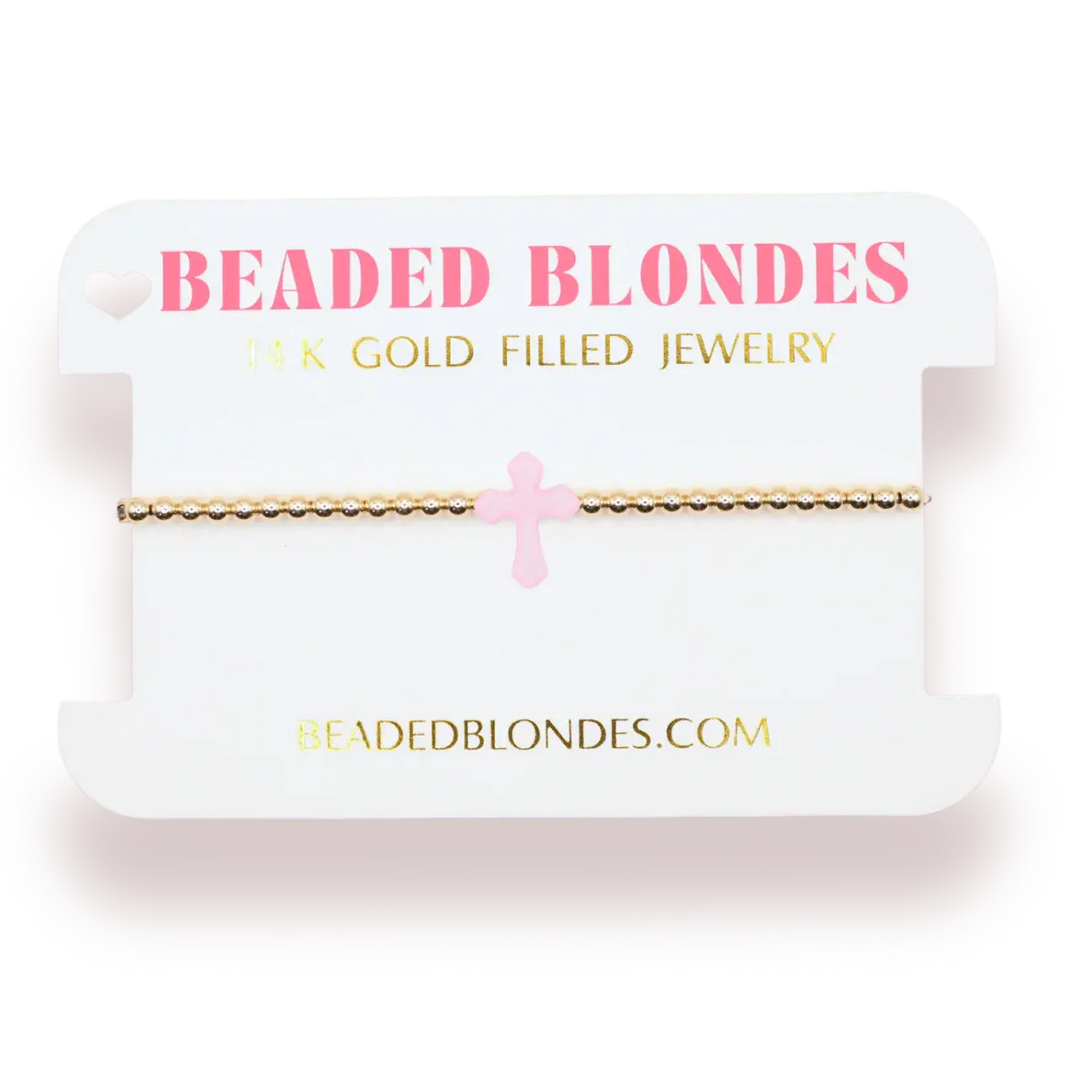BB Pink Gold Cross Bracelet