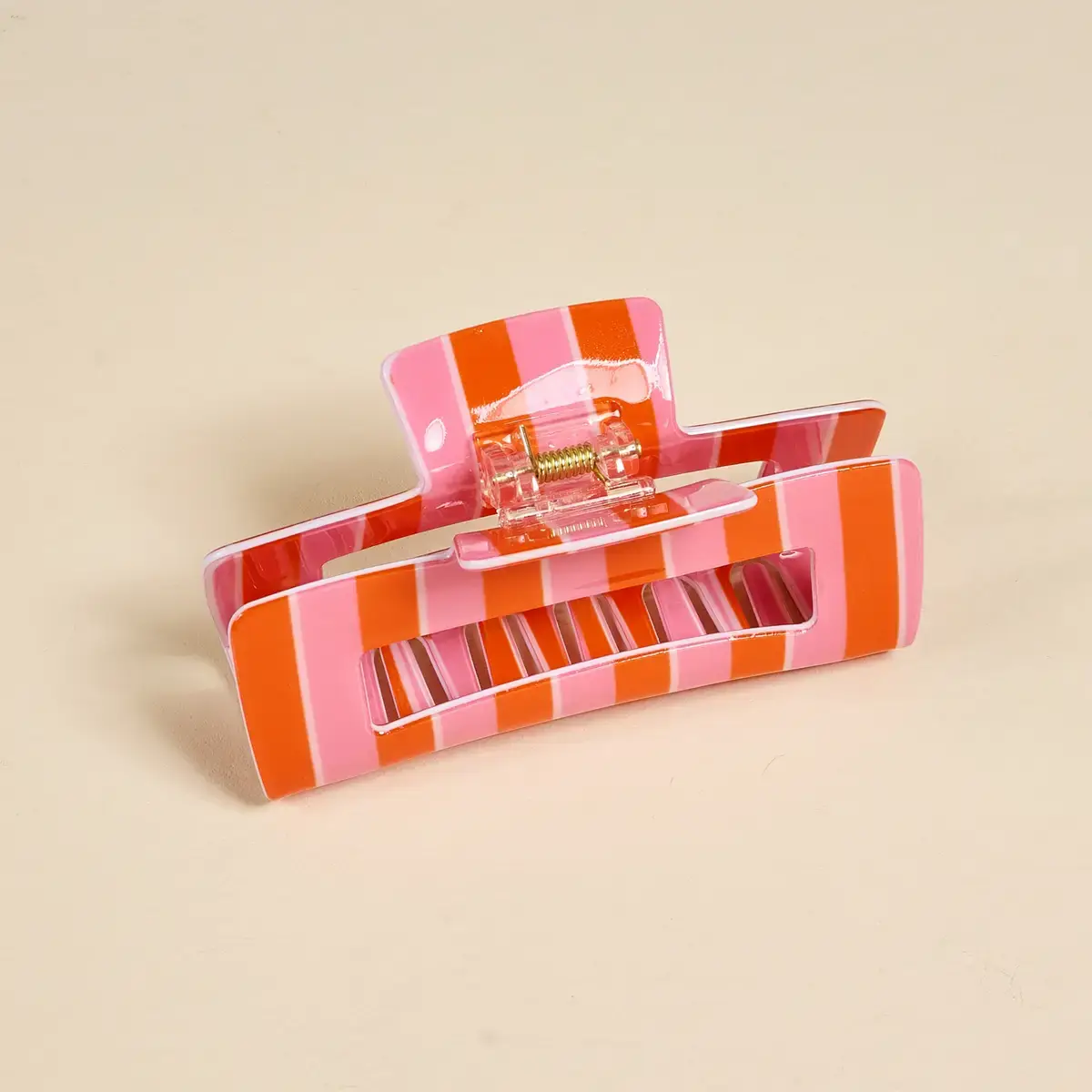 Sicily Stripes Pink Claw Clip