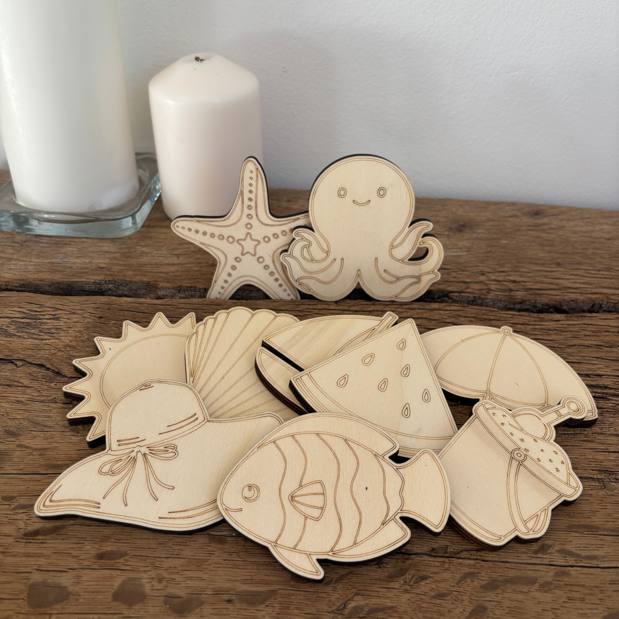 Lot de 10 créations à peindre thème Mer