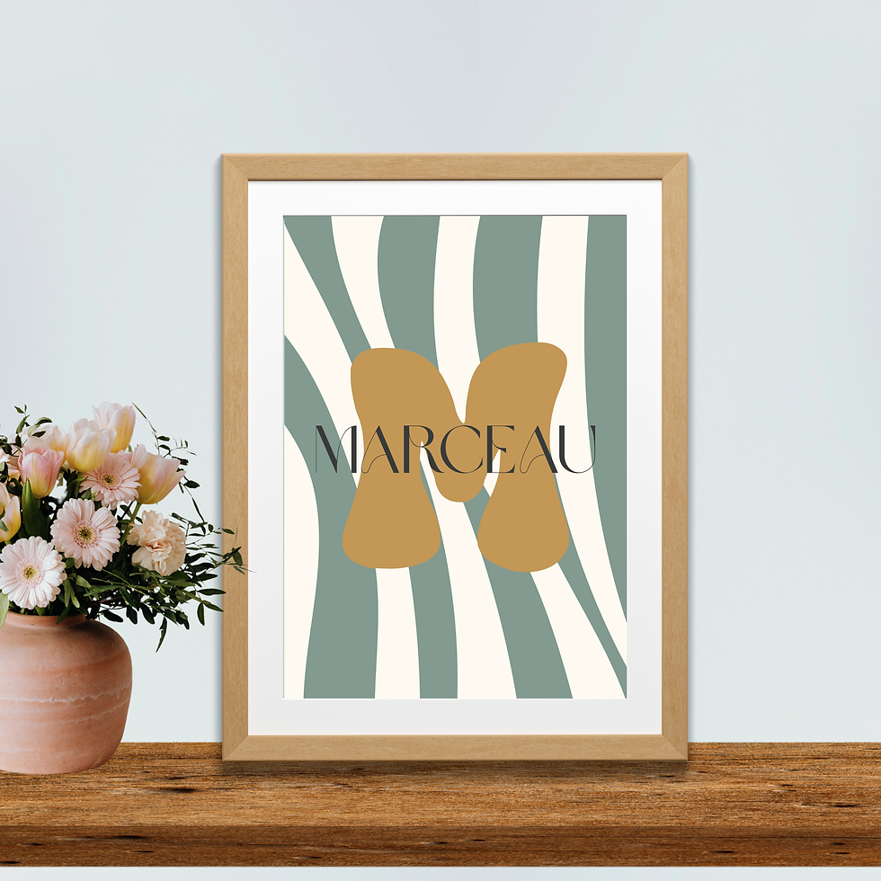 Miniature : Affiche de naissance personnalisée numérique "Waves"