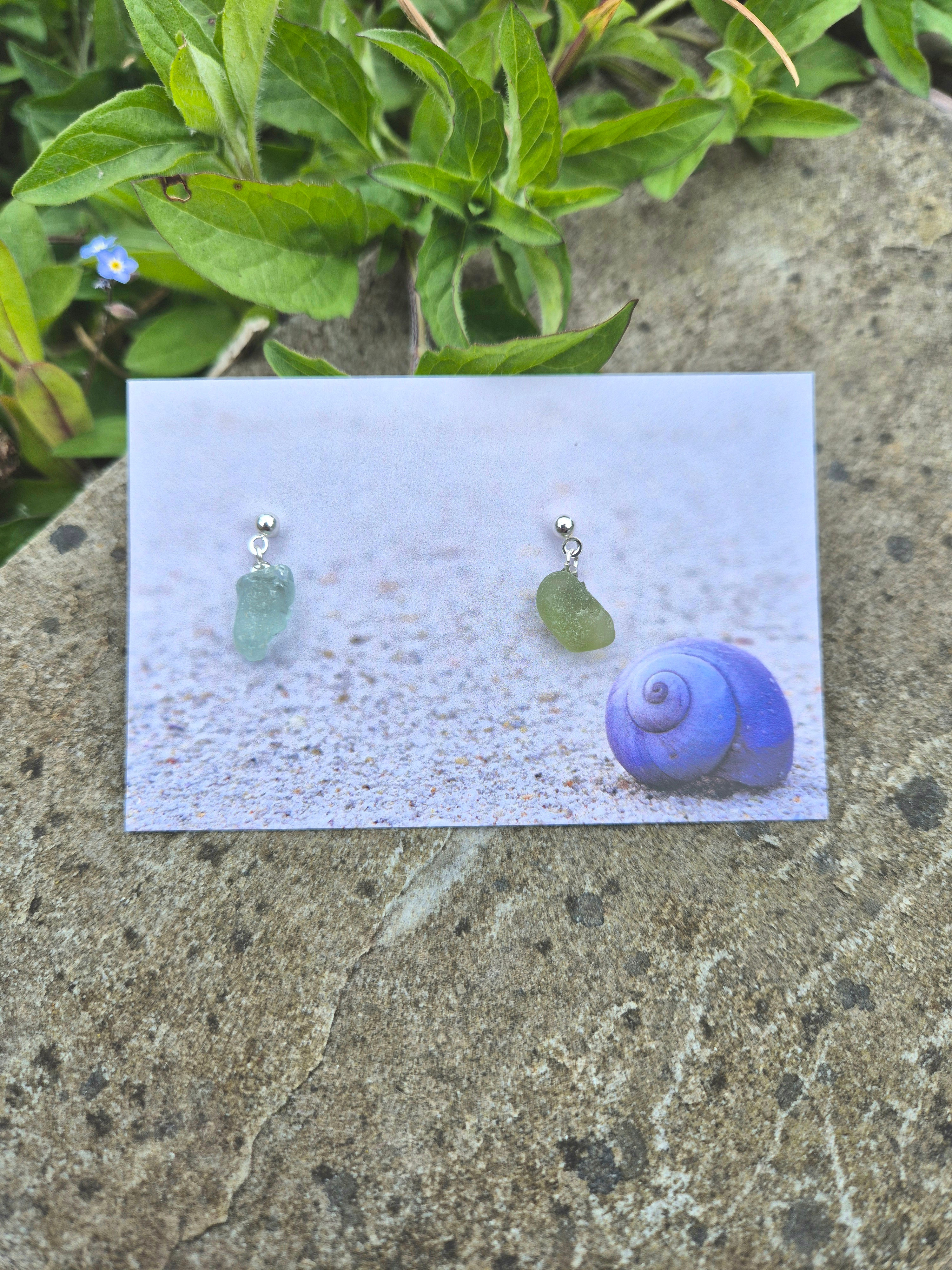 Sea Glass stud earrings