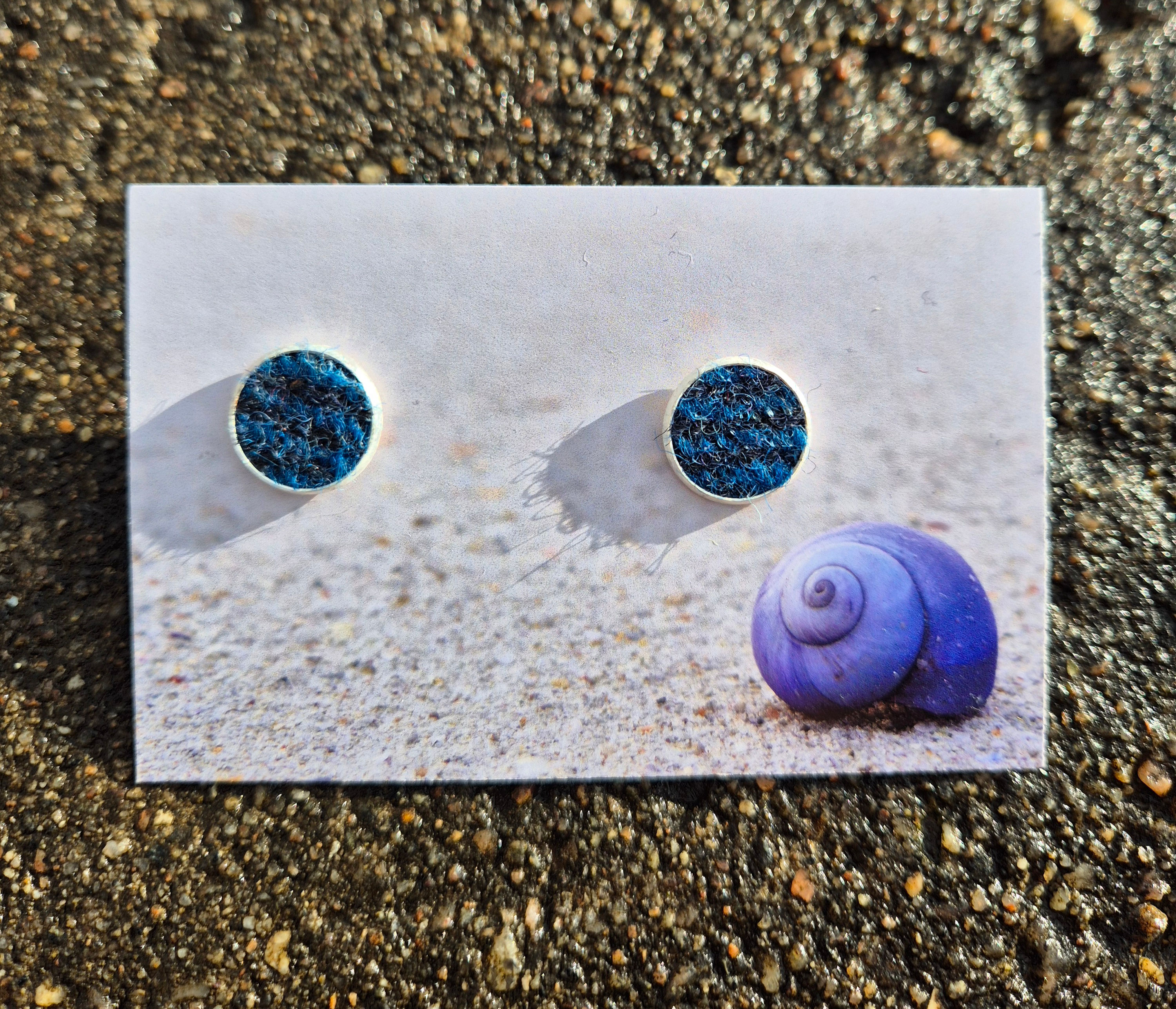 Harris tweed stud earrings 