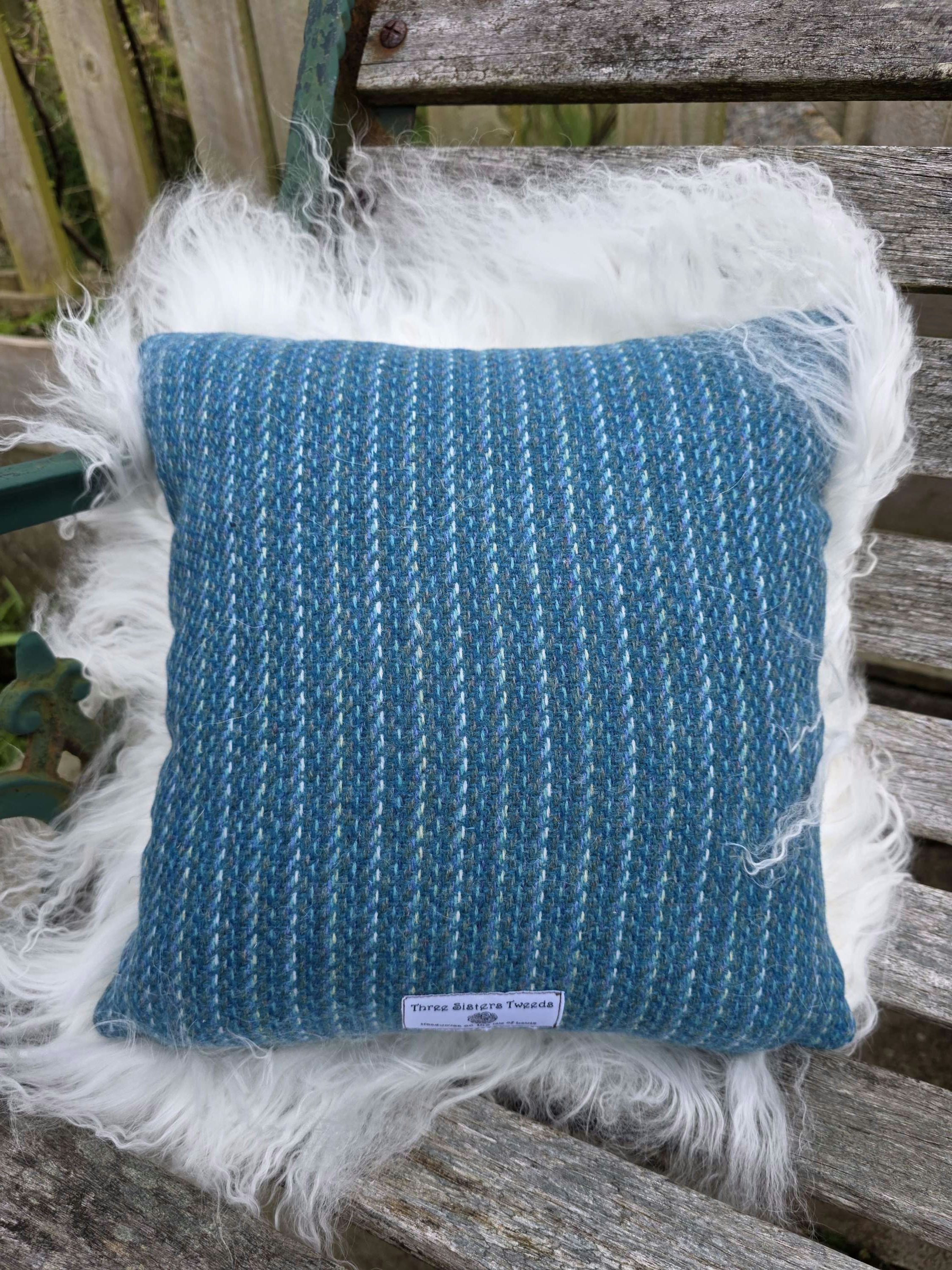 Sheepskin and Tweed Cushion