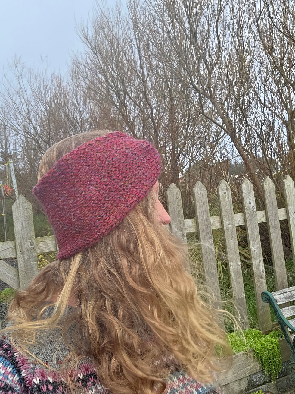 Thumbnail: Hand Knitted wool/mohair/alpaca blend headband 