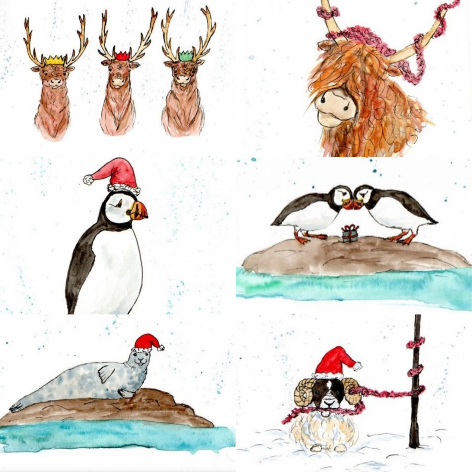 Greetings cards pack of 6 - Christmas!