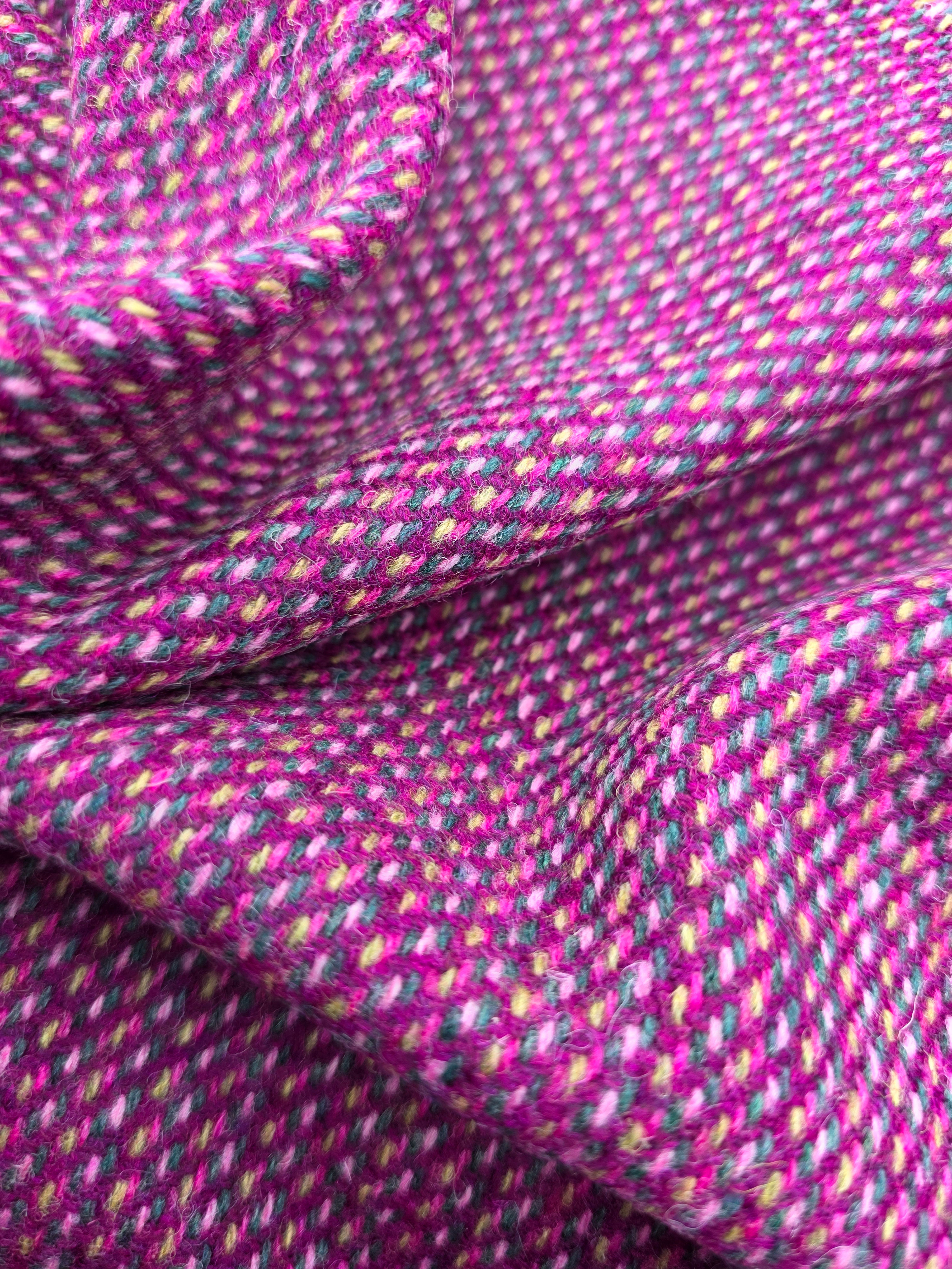 Two Sisters Tweed Fabric - pink heather