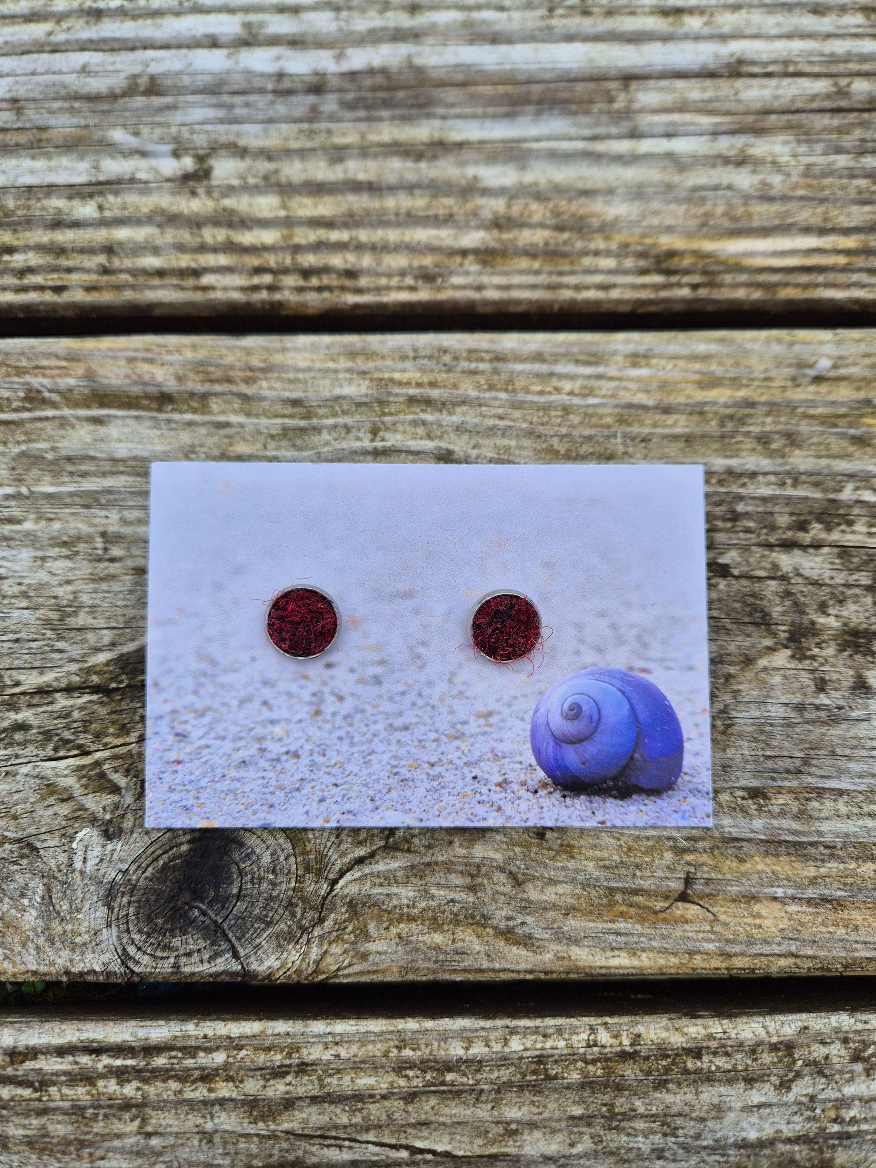 Harris tweed stud earrings 
