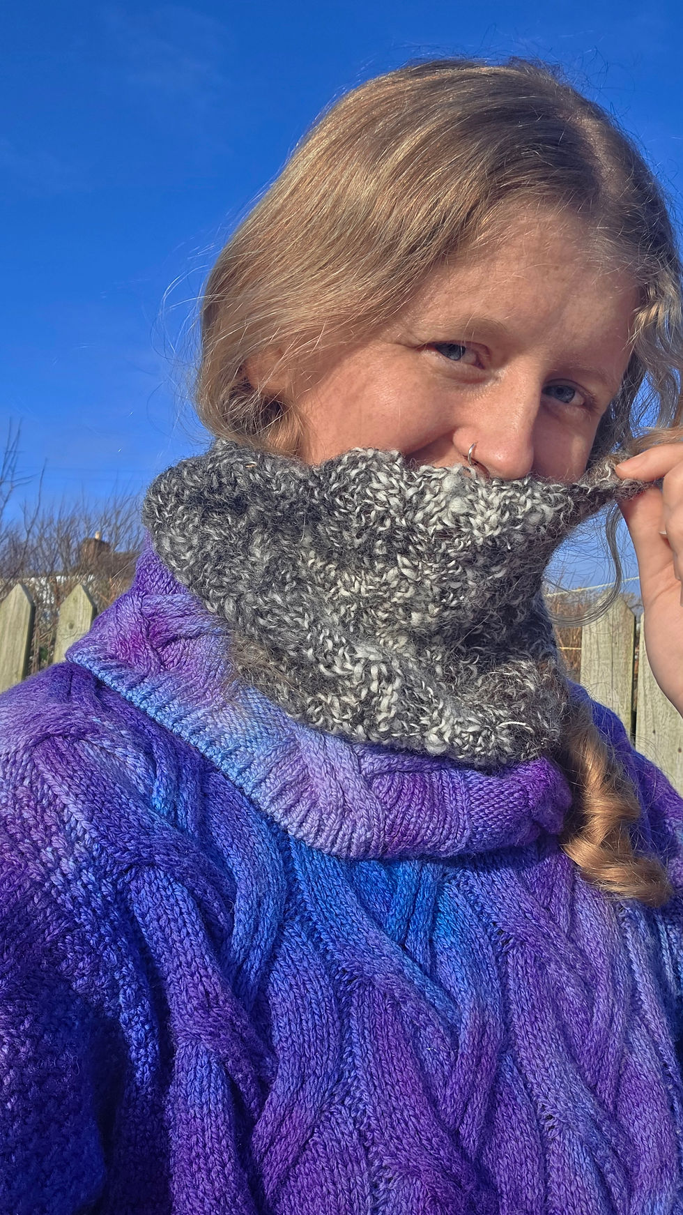 Thumbnail: Hand Knitted, hand spun cowl
