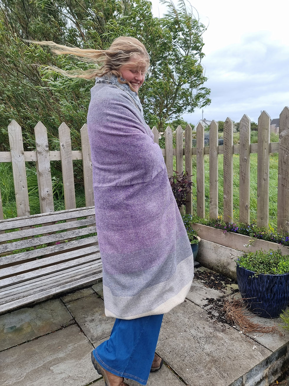 Thumbnail: Two Sisters Tweed Blanket with furry lining!