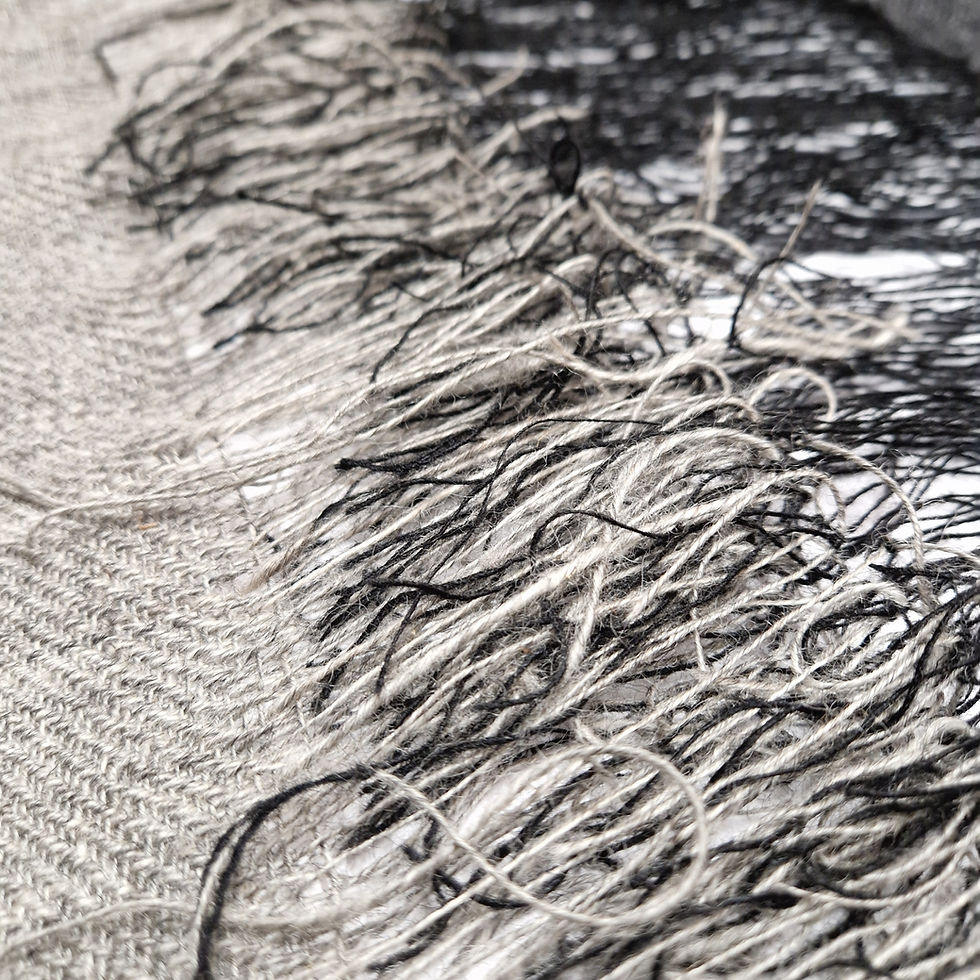 Thumbnail: Textile Wall Art - 'tying-in' - gotland from my own sheep! 