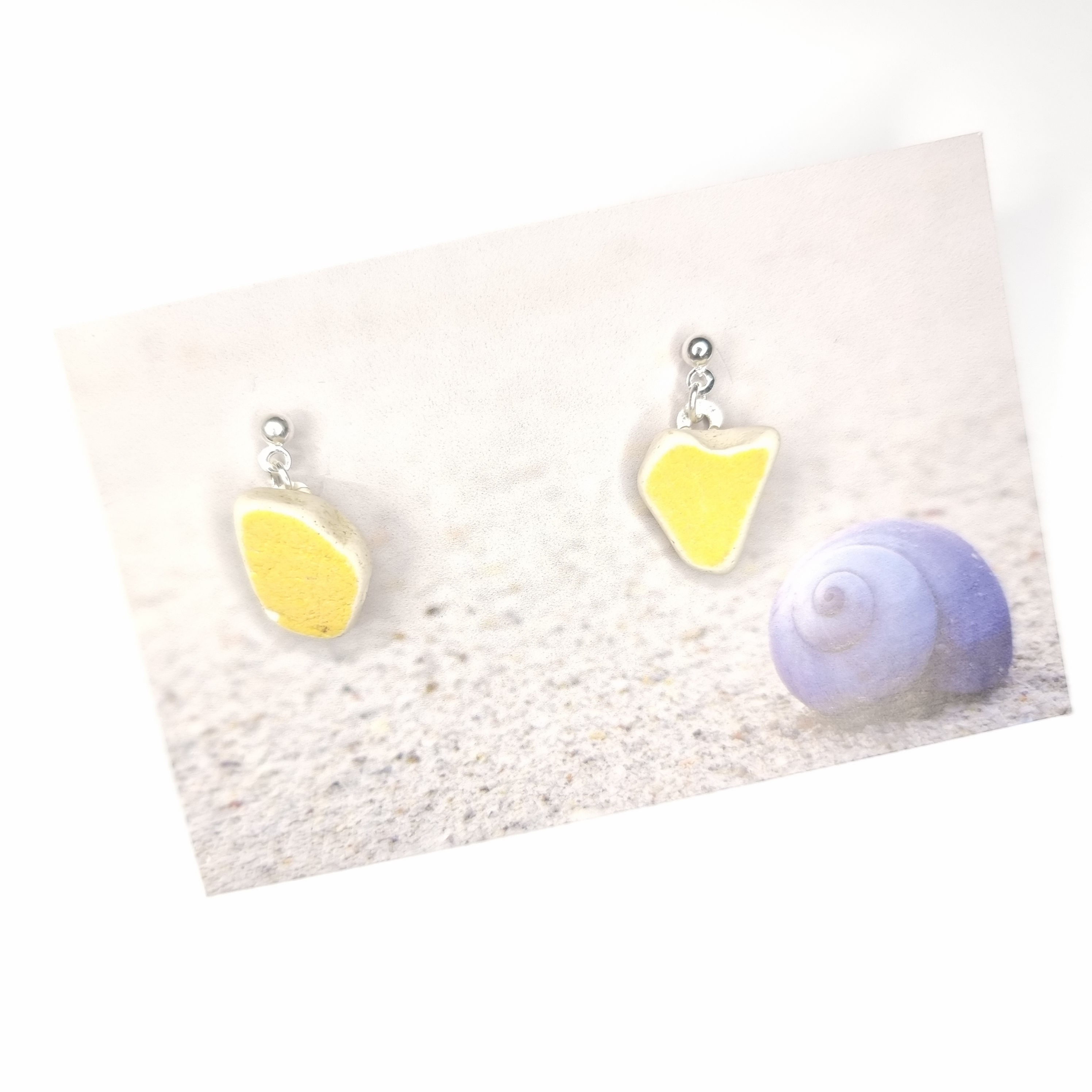 Sea pottery stud earrings