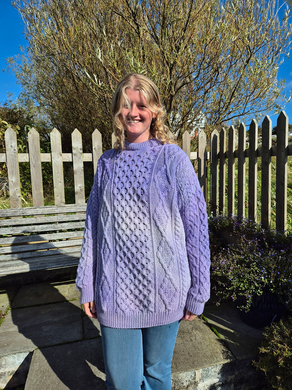 Hand dyed heritage wool jumper L