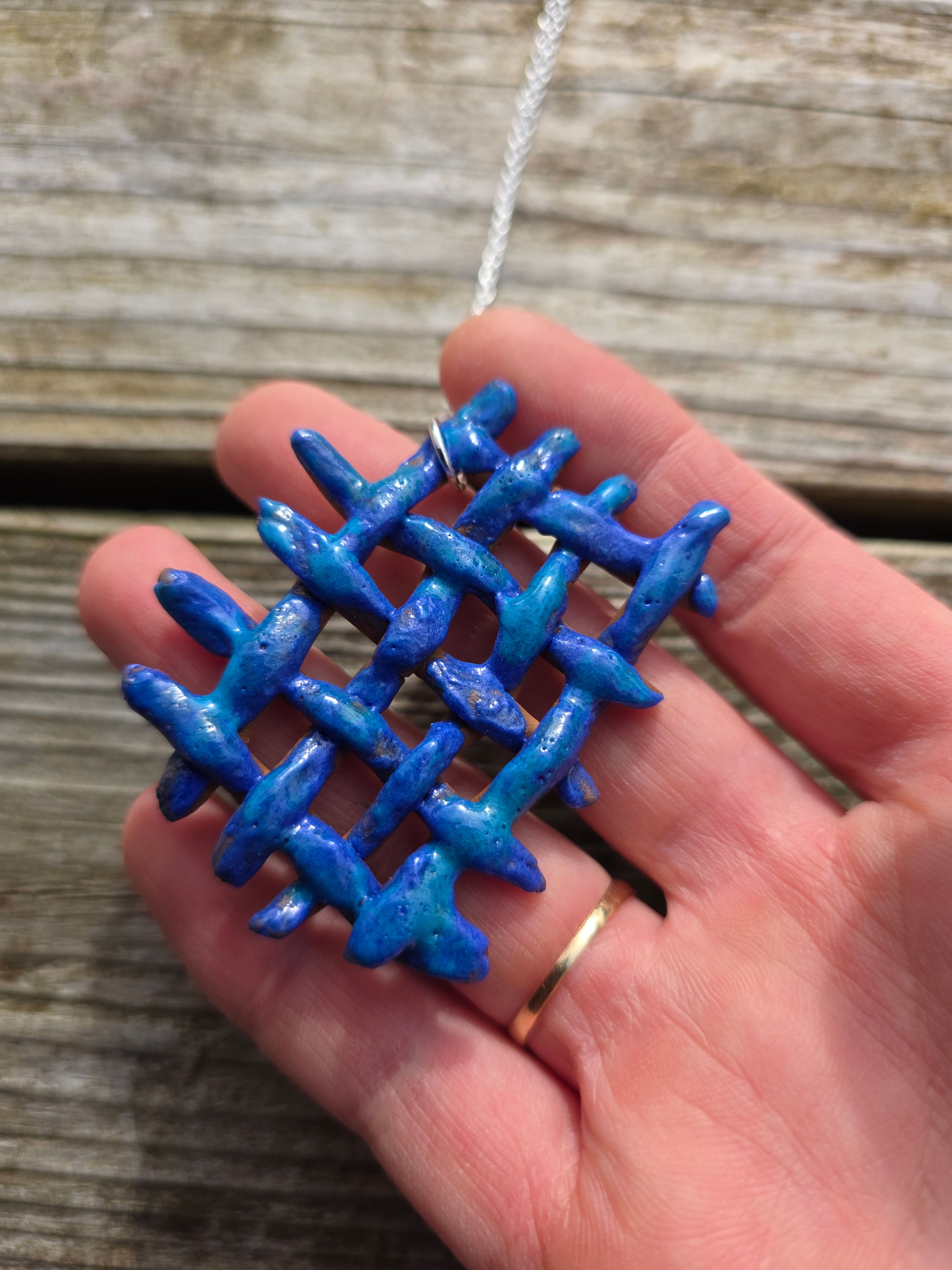 Ceramic Necklace Tweed Weaving