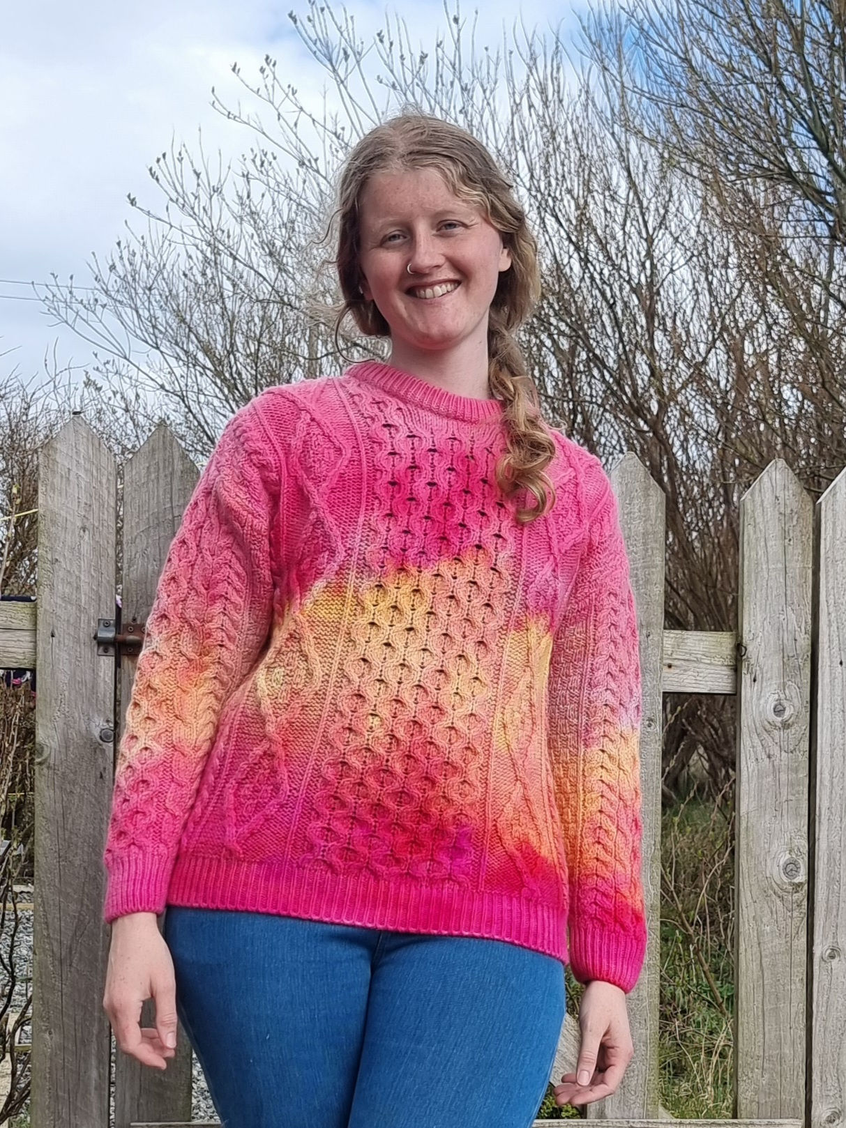 Hand dyed heritage wool jumper S