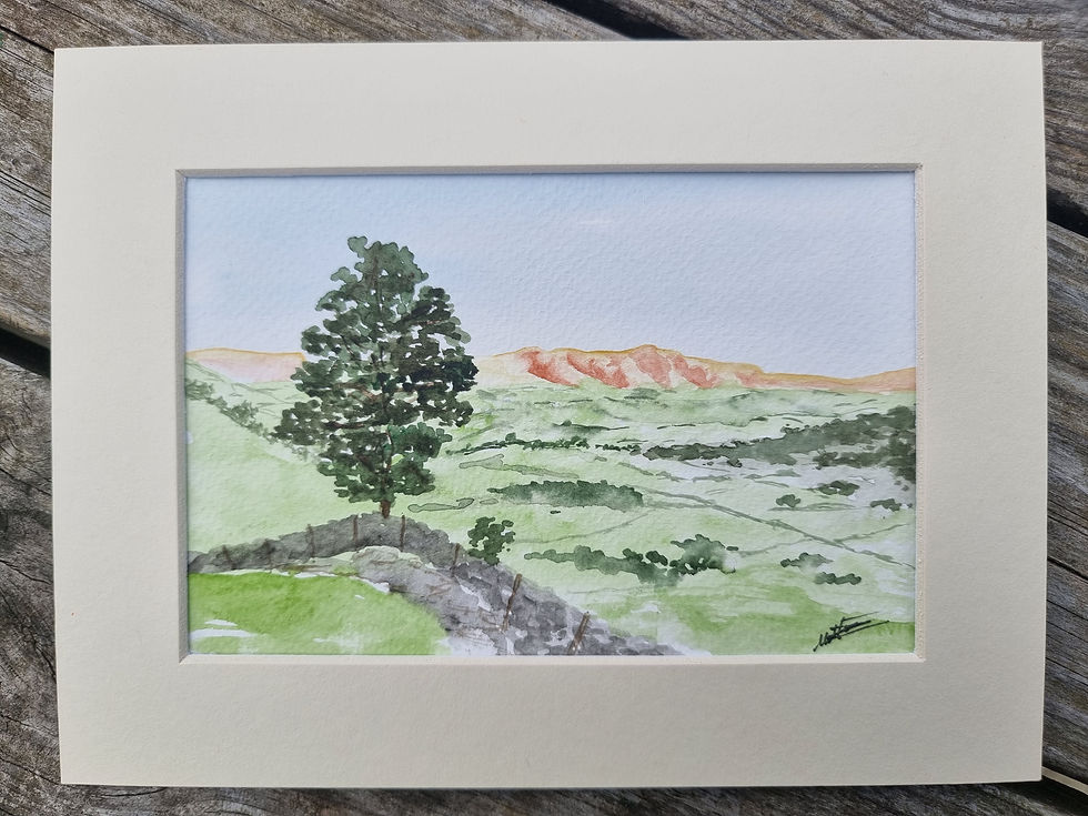 Mini original watercolour of the loan tree
