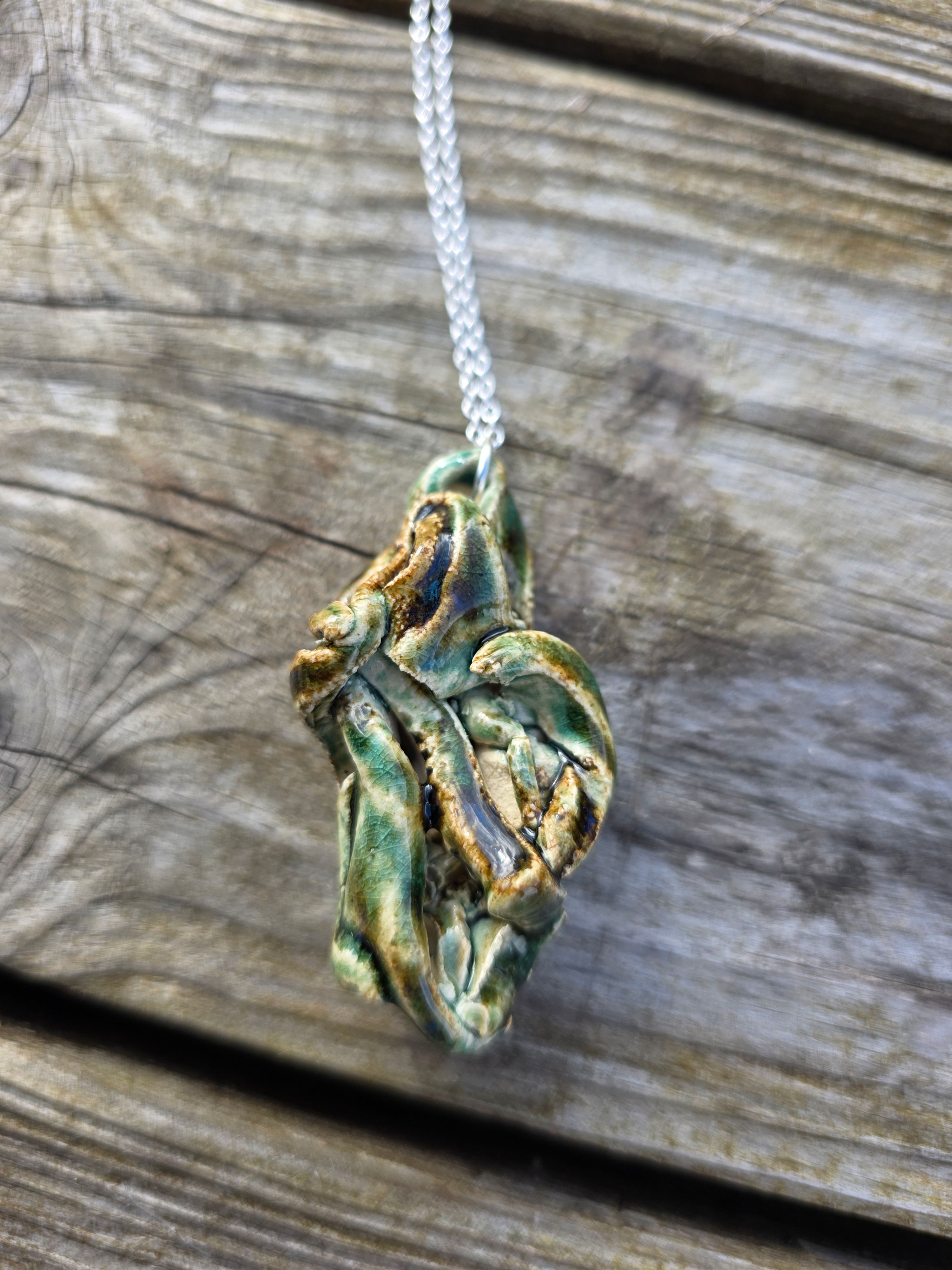 Ceramic Necklace seaweed tangle