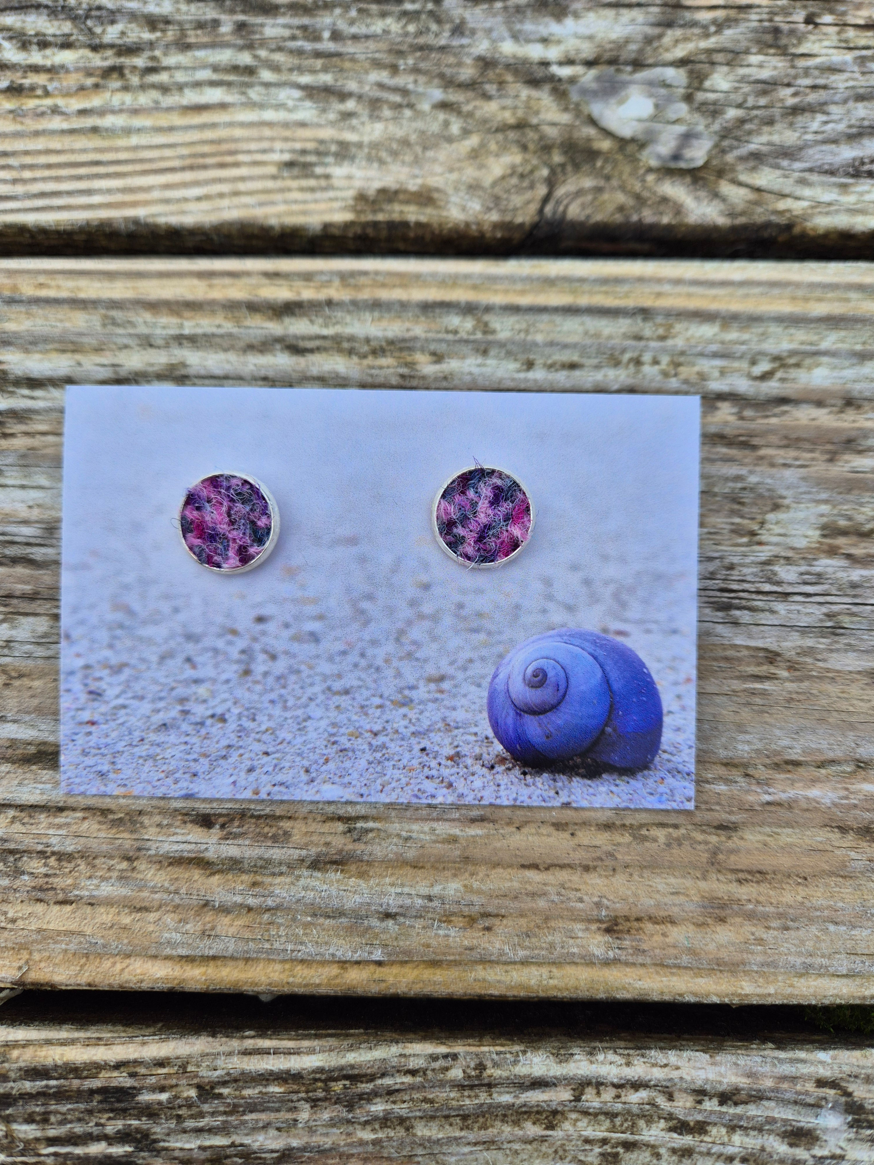 Two Sisters Tweed stud earrings
