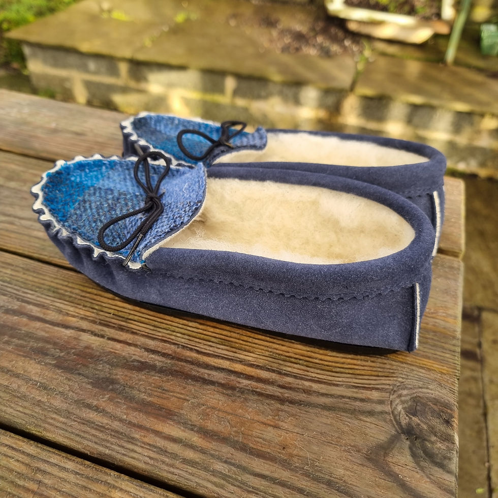 Thumbnail: Suede and Tweed Slippers - Rockpool