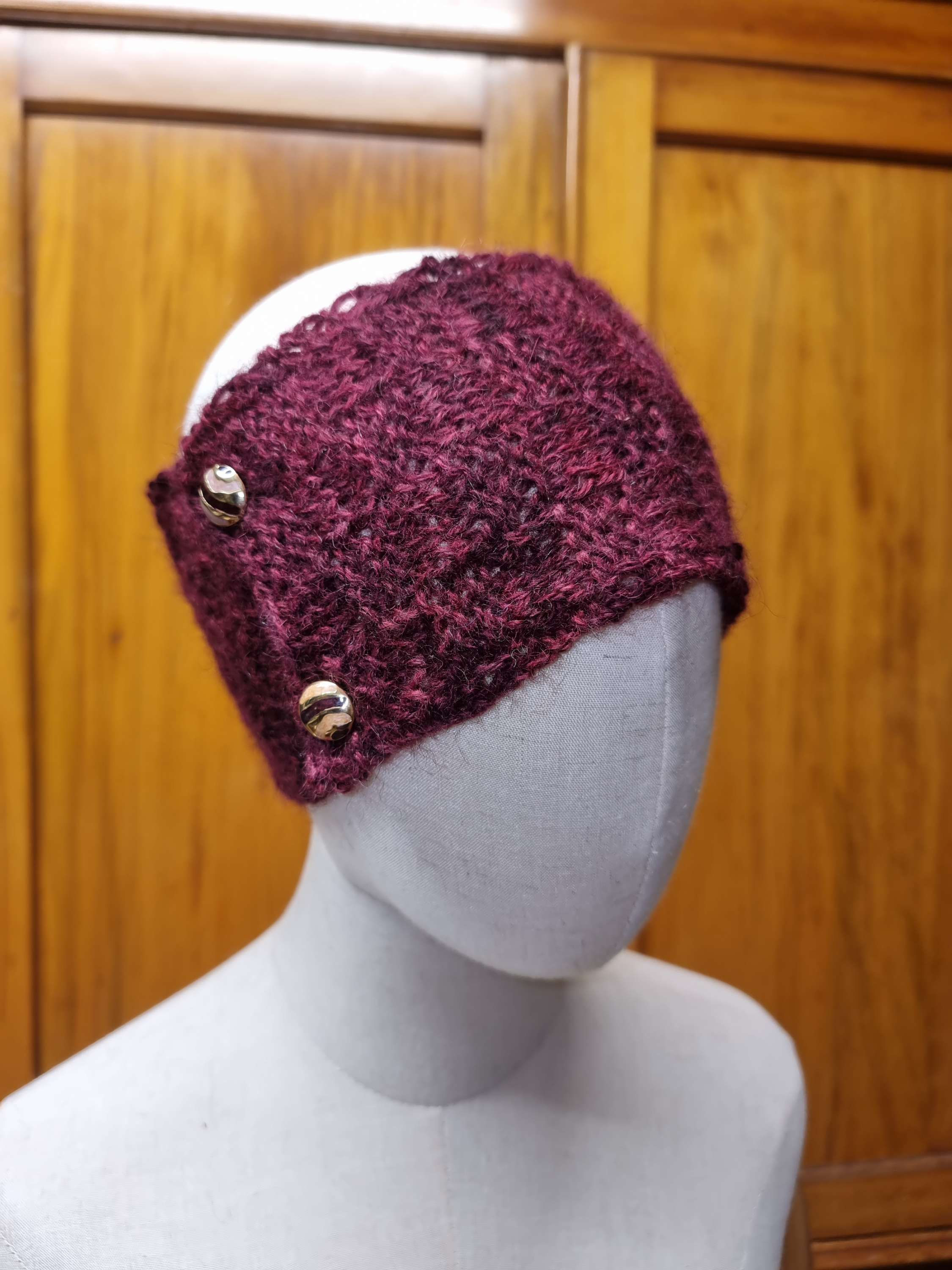 Hand Knitted hand dyed gotland headband 