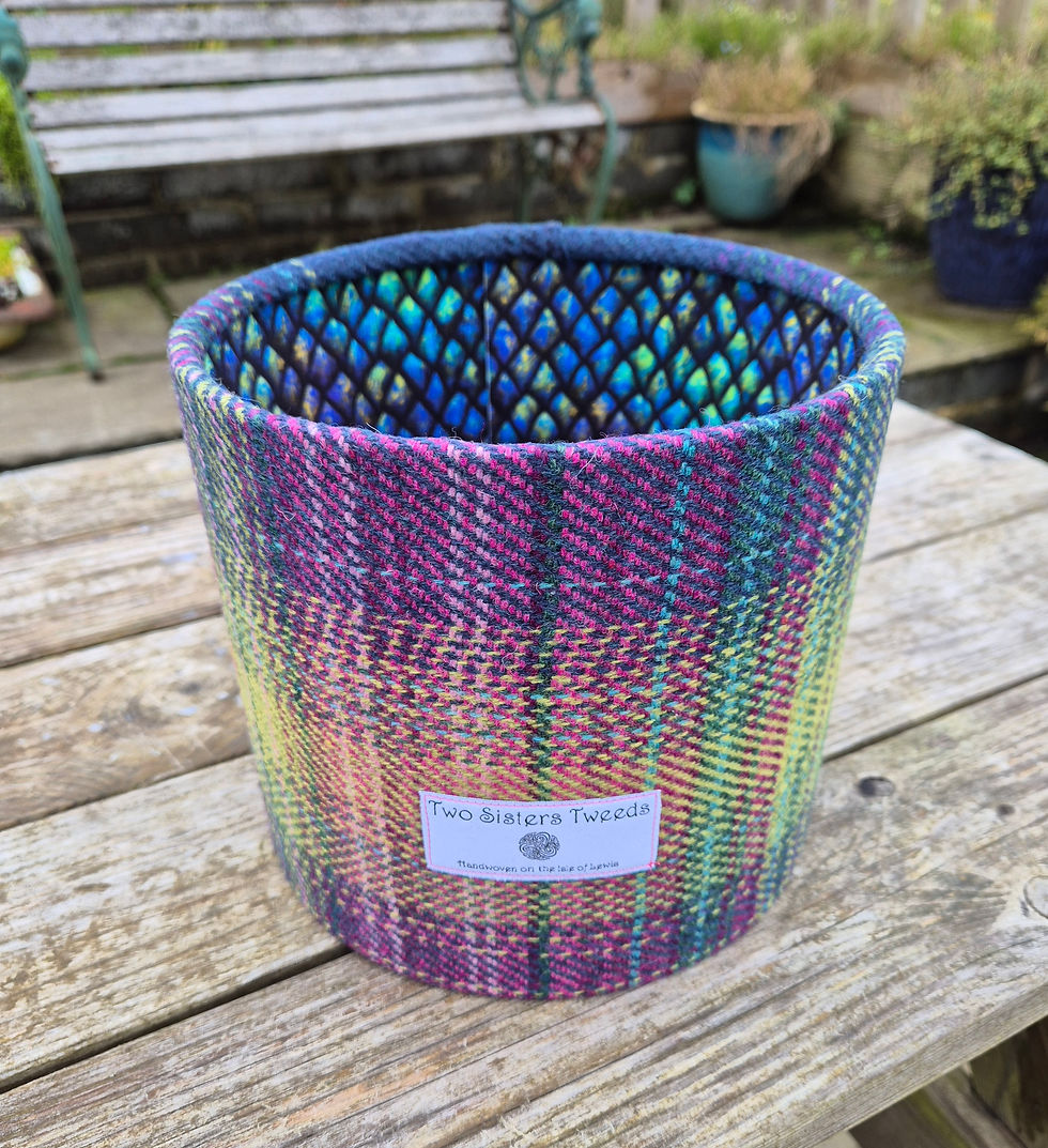 Thumbnail: Two Sisters Tweed luxury lampshade - Aurora