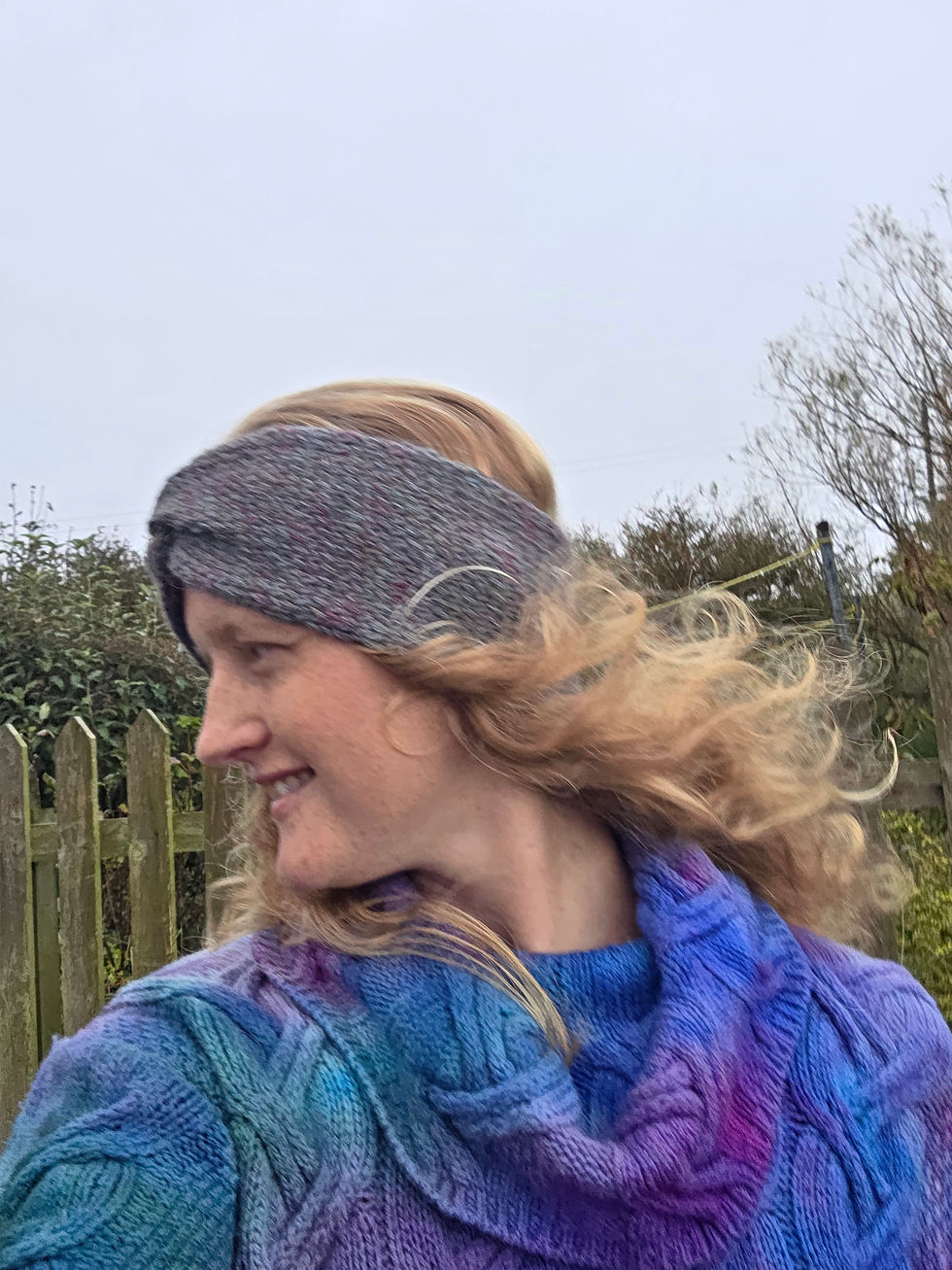Thumbnail: Hand Knitted hand dyed camel headband