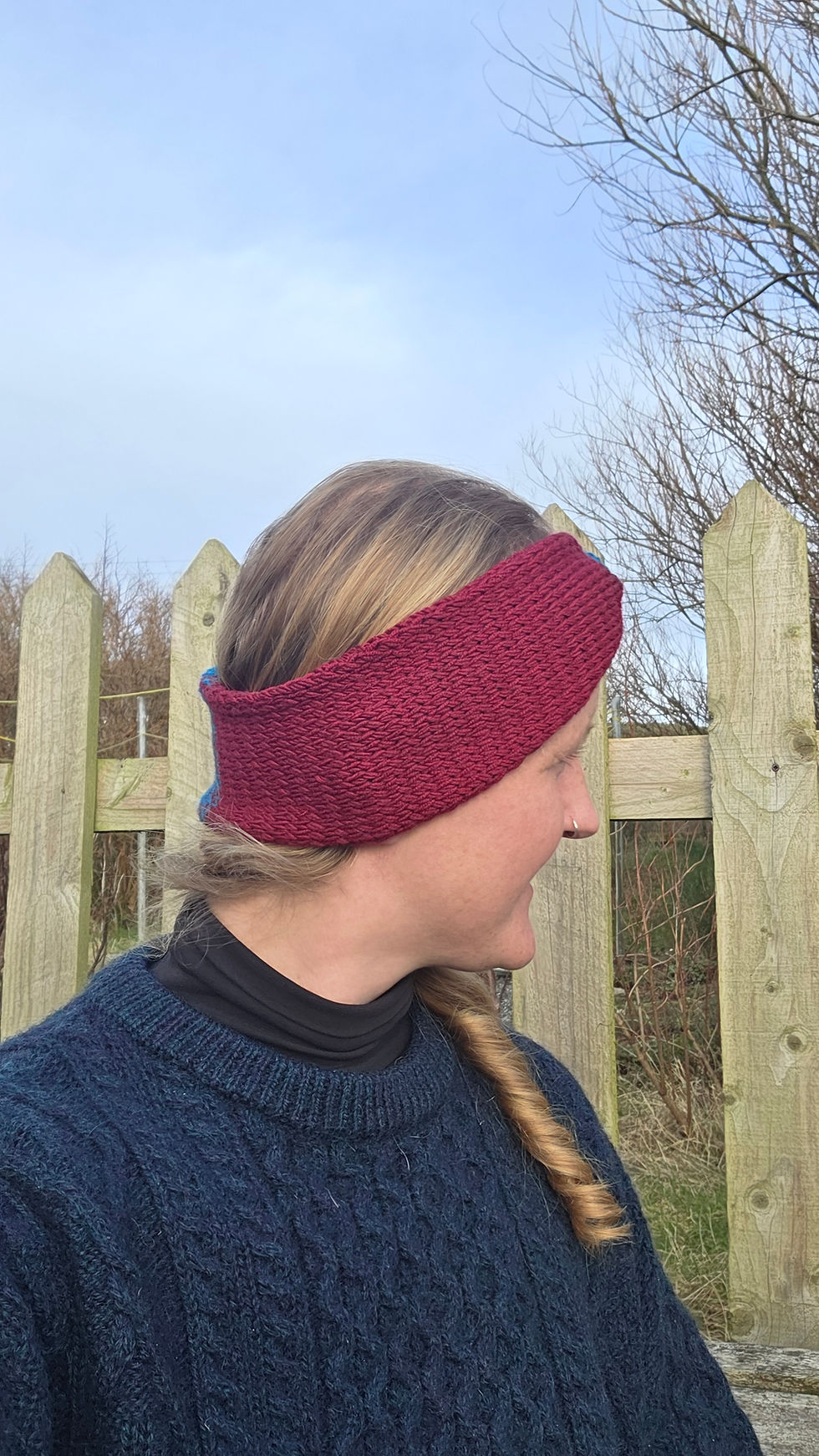 Thumbnail: Hand Knitted cashmere & lambswool headband 