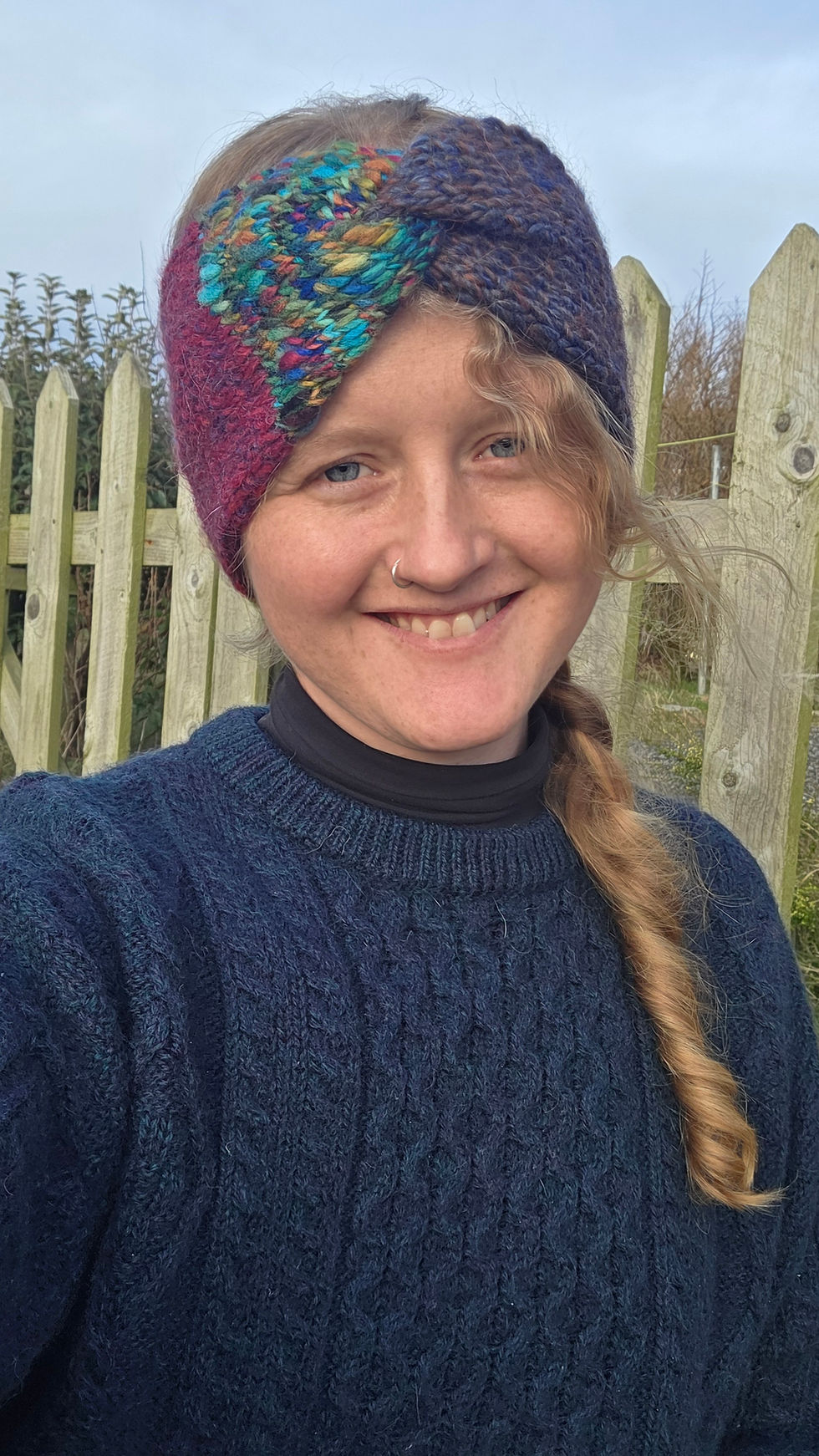 Miniatura: Hand Knitted multicolour headband