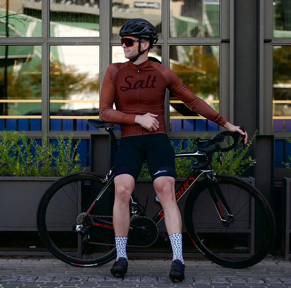 Thumbnail: Mens Rust Brown Long Sleeved Cycling Jersey