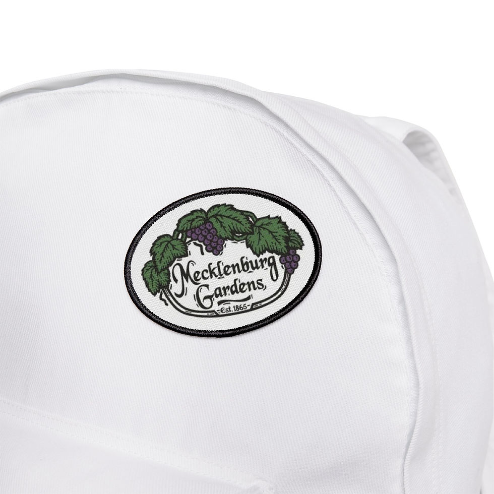 Thumbnail: Embroidered Iron-On Patch — 'Mecklenburg Gardens' Vineyard Logo