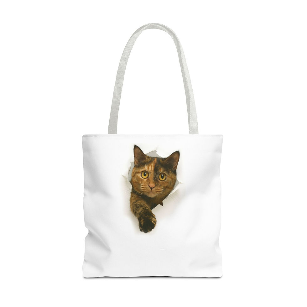 Thumbnail: The Cat’s Out of the Bag, Tortoiseshell Cat Tote Bag