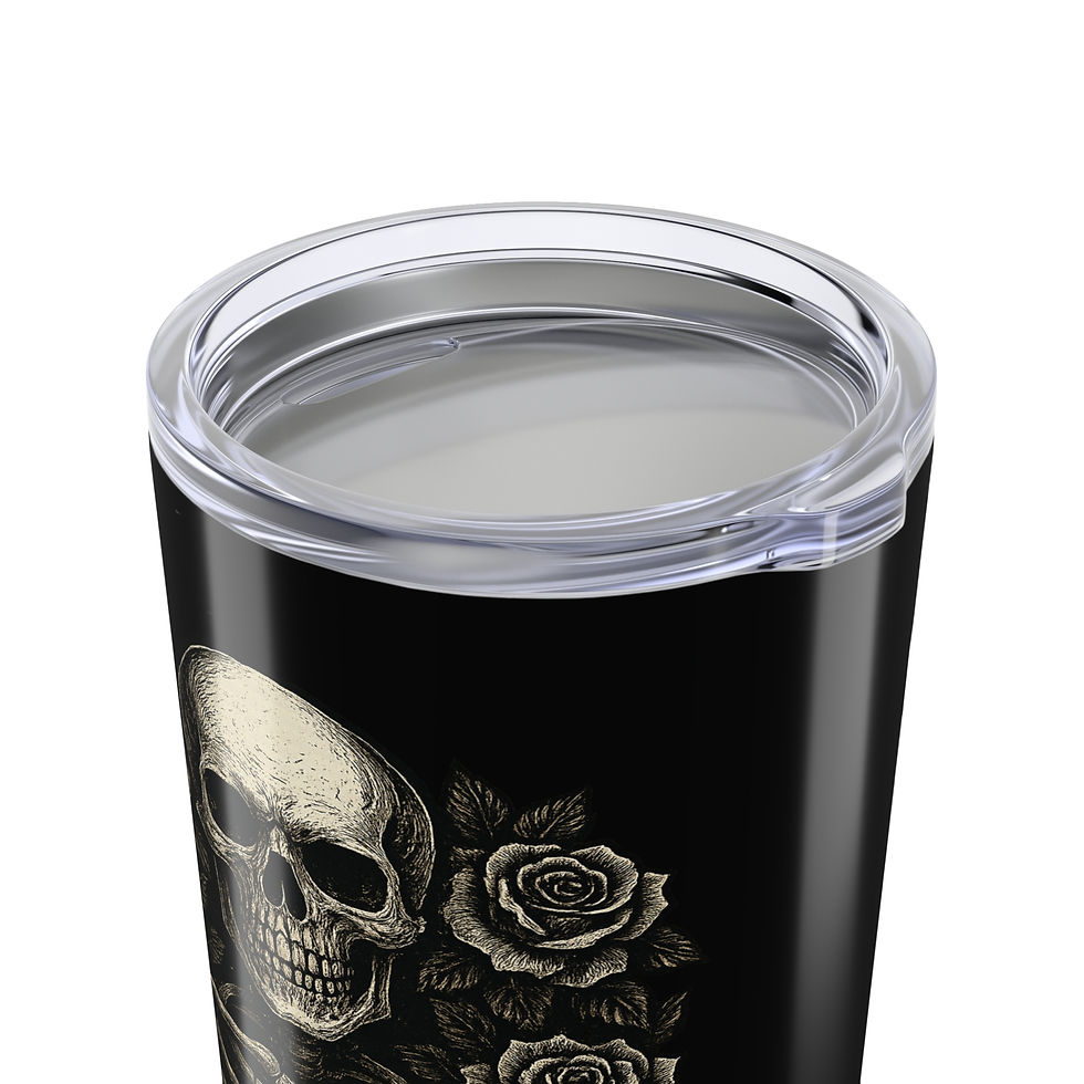 Thumbnail: Dead Inside 20oz Tumbler with Gothic Skeleton