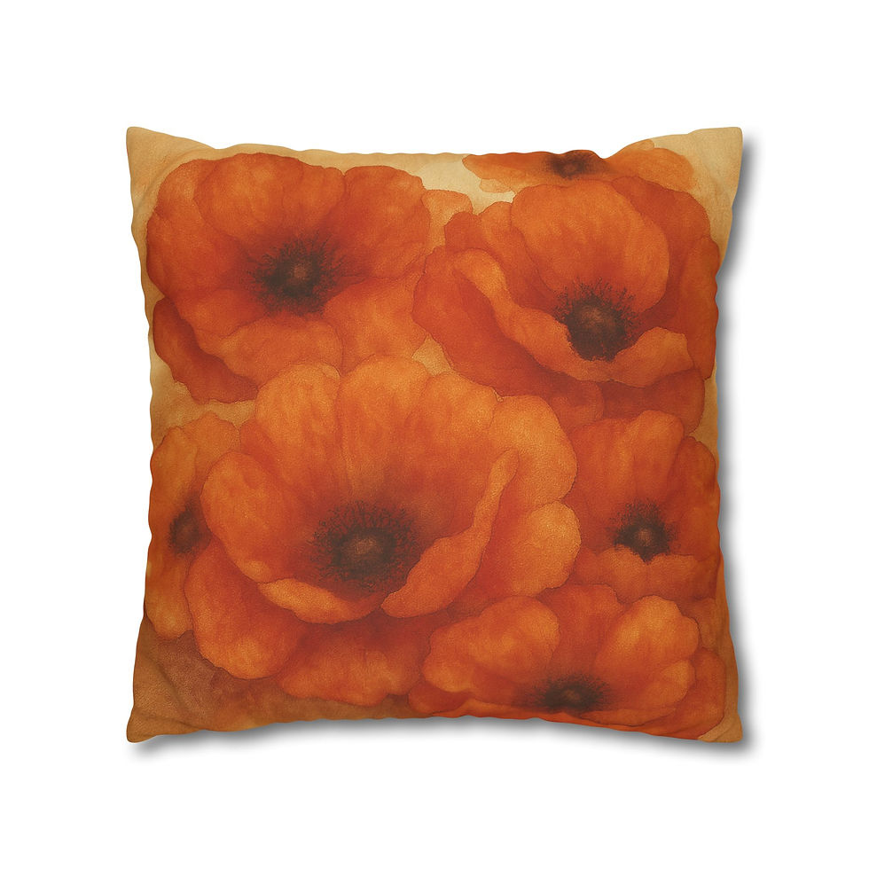 Thumbnail: Poppy Garden – Embers & Petals Collection, Pillowcase #7