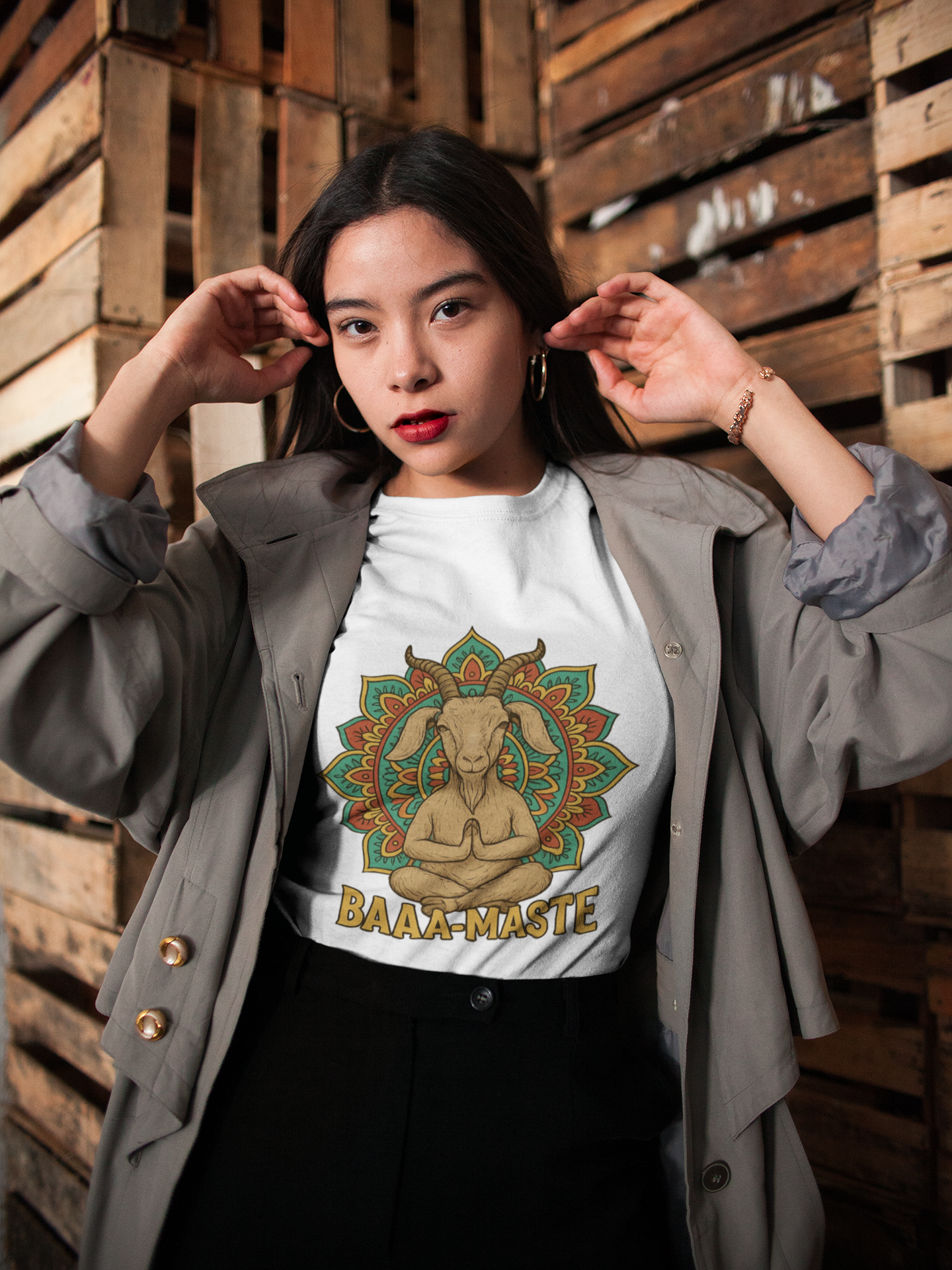 Baaa-Maste Unisex Heavy Cotton Tee | Goat Yoga T-Shirt