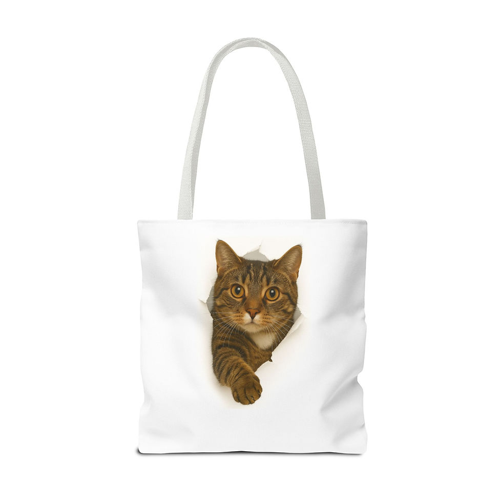 Thumbnail: The Cat’s Out of the Bag, Tabby Cat Tote Bag