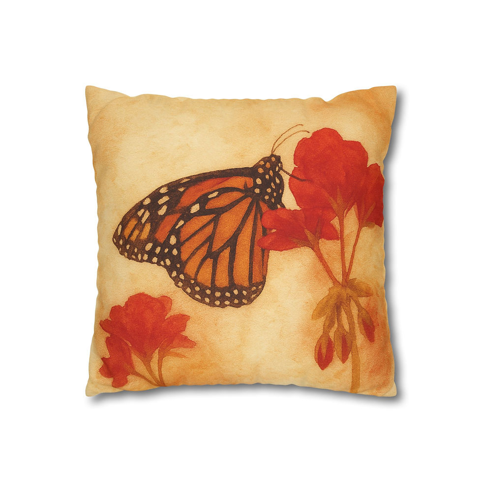 Thumbnail: Monarch Butterfly & Blossoms – Embers & Petals Collection, Pillowcase #1 