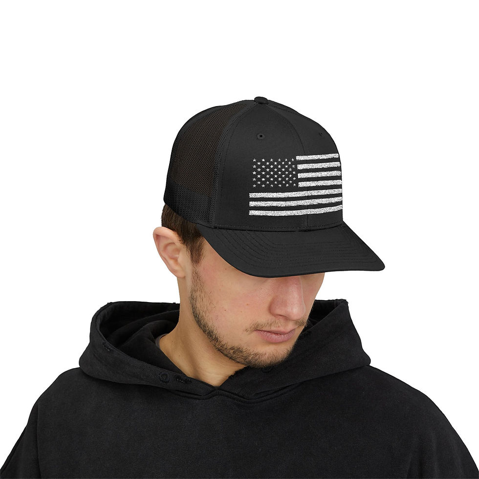 Thumbnail: Patriotic Snapback Trucker Cap, Adjustable USA Flag Baseball Cap